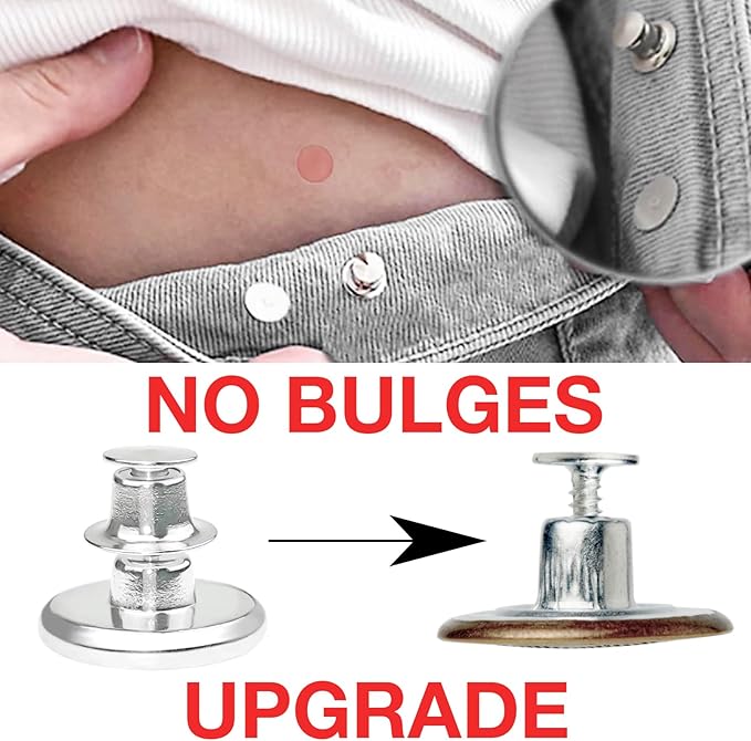 Alloy Jeans Button for Replacement,Super Hard,Quick Install,No Sewing,Skin&Clothes Protected,with Screw and Tool(Silver) 20mm 10pcs