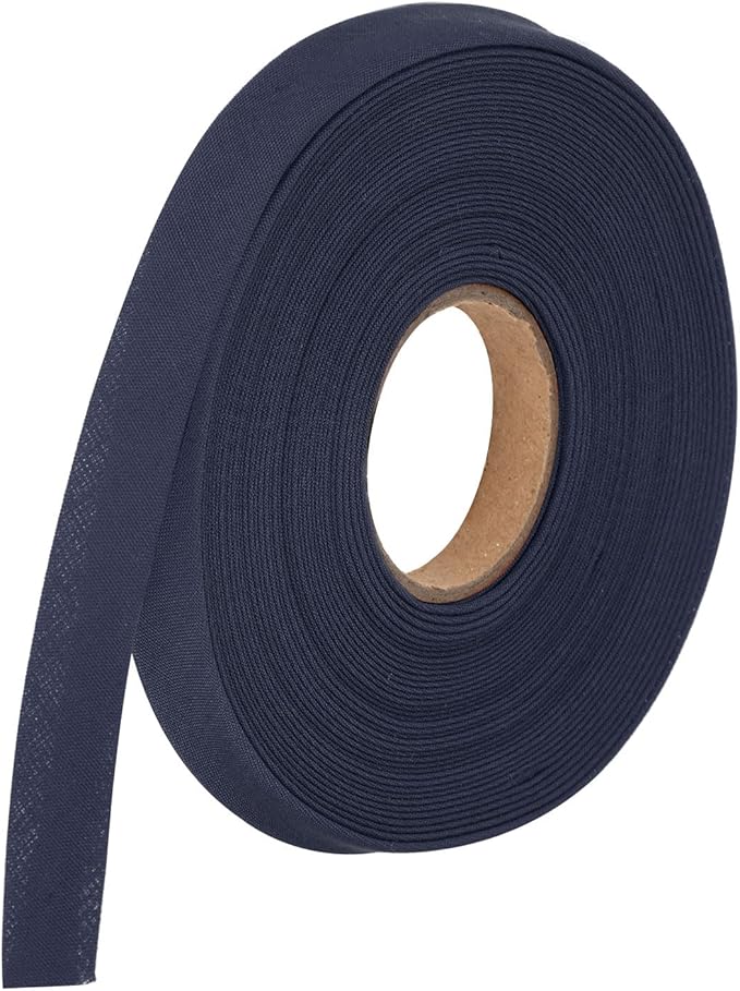 MECCANIXITY 1/2 Inch Double Fold Bias Tape Polyester Continuous Bulk Bias Tape for Sewing,Seaming Quilting Hemming Binding Crafts (Navy Blue 10 Yards)