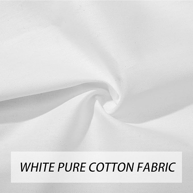 Mixweer 300 Pcs 4 x 4 Inches Cotton Fabric Squares Precut Quilting Fabric Bundles Solid Colors Quilt Material for DIY Craft Sewing Embroidery(White)