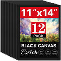 12 Pack Black Canvas for Painting 11x14 Inch, Canvas Boards for Painting, Cotton Primed Acid Free Blank Canvas Panels for Oil, Acrylic Paint and Tempera.