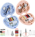 Grevosea 2 Pack Mini Travel Sewing Kit, Heart Shaped Portable Travel Sewing Kit, DIY Sew Supplies with Threads Scissors Needles Emergency Repair for Women Mom Traveler Adults Beginner