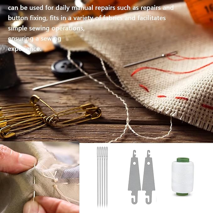 37pcs Sewing Tool Set, Steel Sewing Needle Kit, Threader and Needle Repair Kit Needle Threaders for Hand Sewing (37PC)