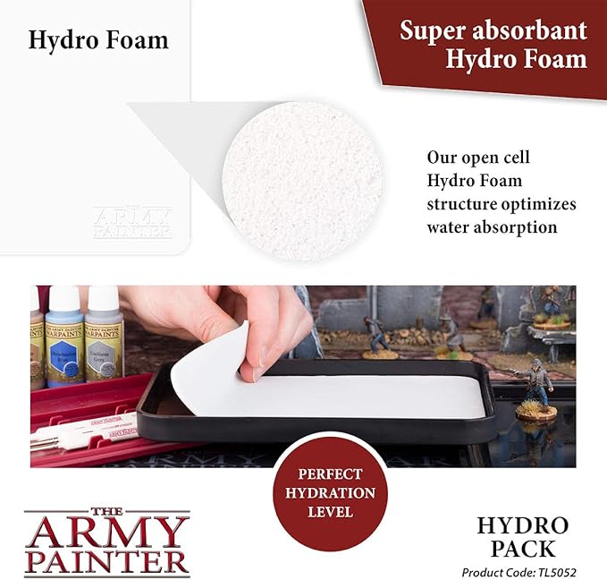 The Army Painter, Wet Palette Hydro Pack Refills, 50 Palette Sheets and 2 Sponges, Hydro Foam & Hydro Sheets, for Tabletop Wargaming Miniature Modeling