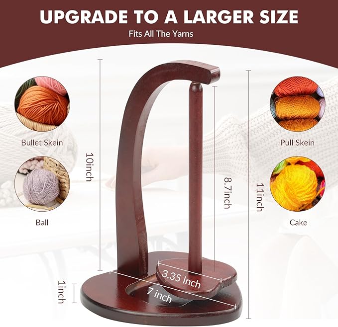 BFAZKXY Magnetic Yarn Holder for Crocheting and Knitting, Love Wooden Yarn Ball Holder Spinner for Crochet Gifts for Crochet Knitting Lovers