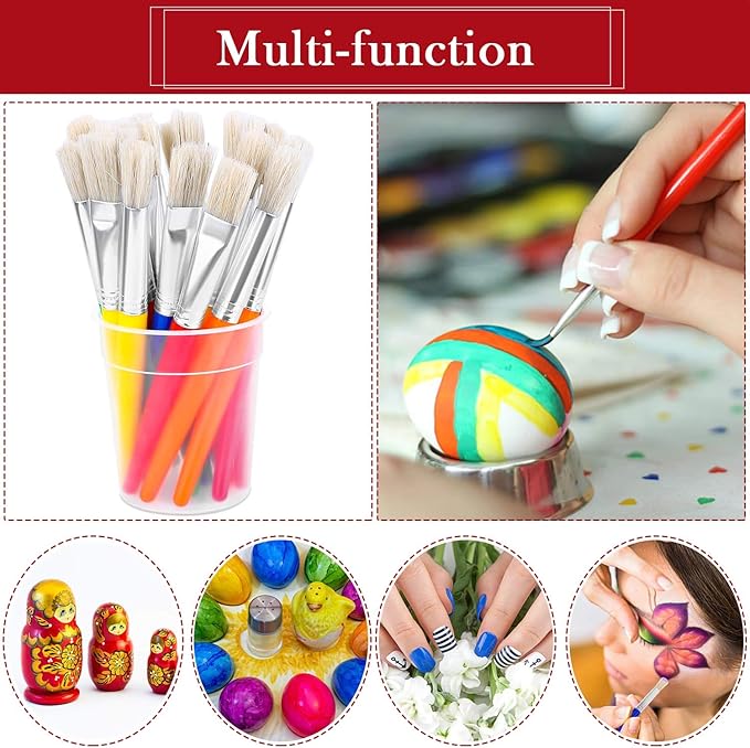 20 Pcs Large Chubby Paint Brushes Round and Flat Preschool Brushes for Washable Paint Acrylic Paint
