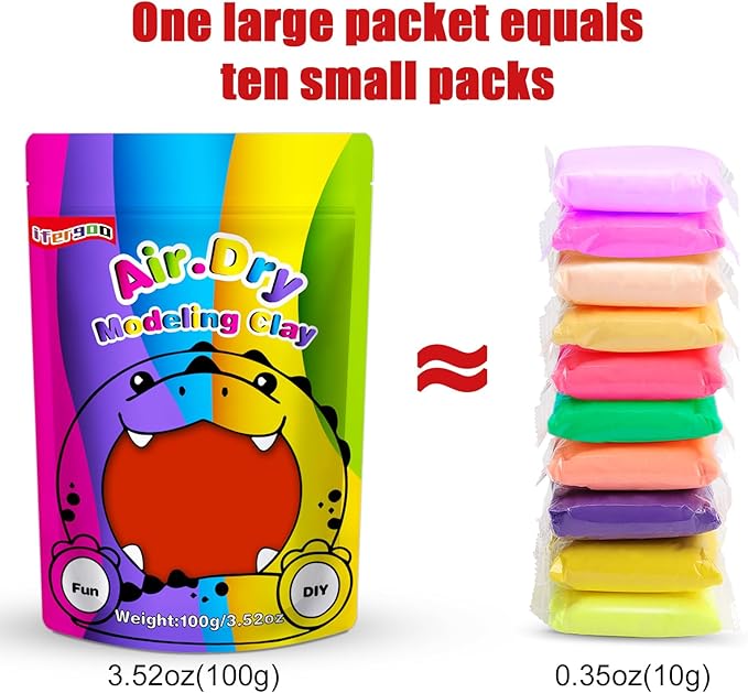 iFergoo Air Dry Clay, Ultra Light Modeling Clay, Magic Clay DIY Creative Modeling Dough, Kids Gifts for Girls Boys 3.52oz/100g (Red Clay)