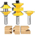 Exqutoo 1/2 Inch Shank 3 Piece Router Extension Tenon Drill Bit Set for Entry Door Rails and Door Frame Wood Milling Cutter Door
