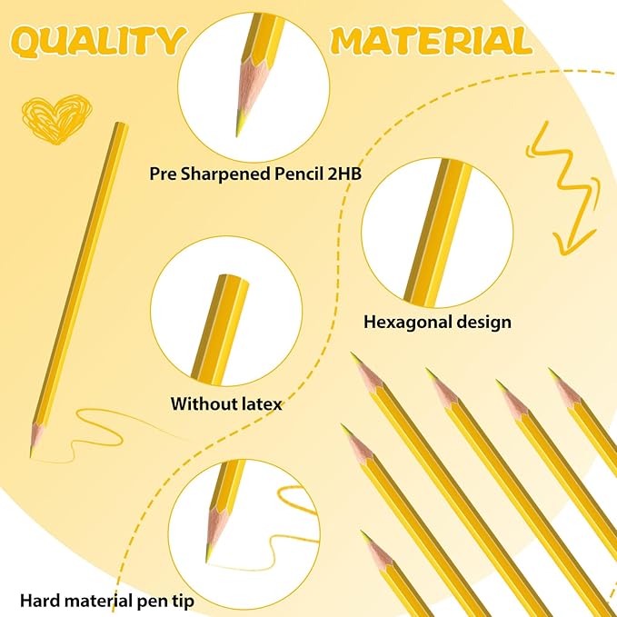 24 PCS Yellow Colored Pencils, Pre-sharpened Professional Wooden Art Pencils Set for Artists Painting | Premium Drawing Sketching Supplies (Yellow)