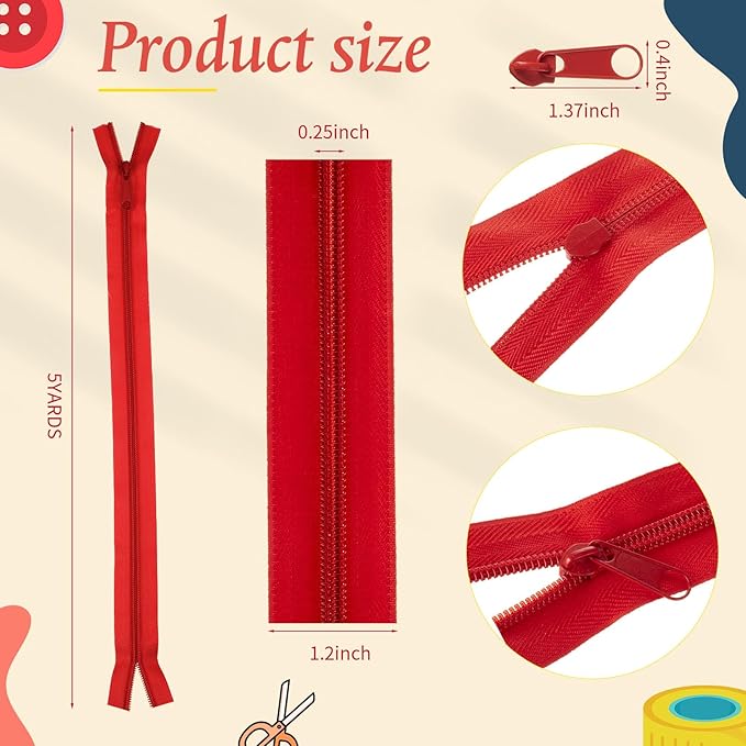 WILLBOND 100 Yards 20 Pcs Sewing Zippers Bulk #5 Nylon Coil Zippers 20 Color Assorted Zipper for Sewing with 200 Zipper Sliders for DIY Tailor Bags Purses Crafts Supplies(Retro Color)