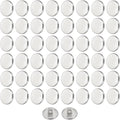 HARFINGTON 50pcs 24L Metal Round Flat Sewing Buttons 15mm Alloy Shank Craft Replacement Button for Men Women Suit Woolen Coat Shirt Trousers Sewing Crafts, Silver Tone