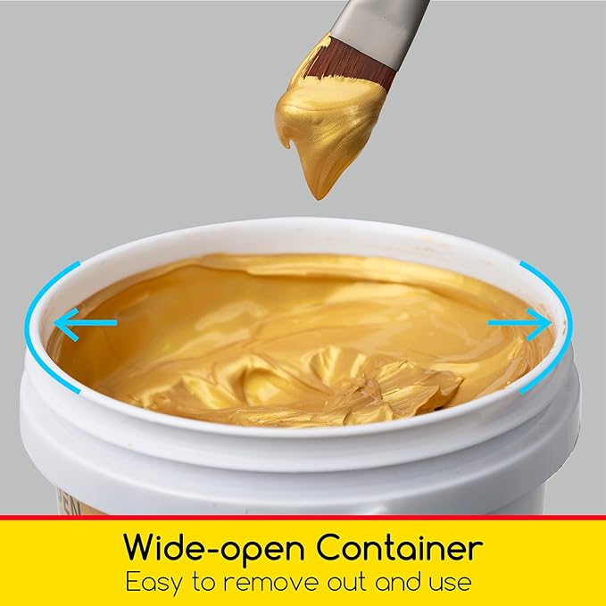 MEEDEN Metallic Gold Acrylic Paint: 1L /33.8 oz Heavy Body Gold Leaf Paints for Canvas Crafts Paintings