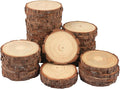 50 PCS 4-4.7 Inch Natural Wood Slices, Unfinished Pine Wood Circles with Barks for Coasters, DIY Crafts, Christmas Rustic Wedding Ornaments and Centerpieces,by GNIEMCKIN.
