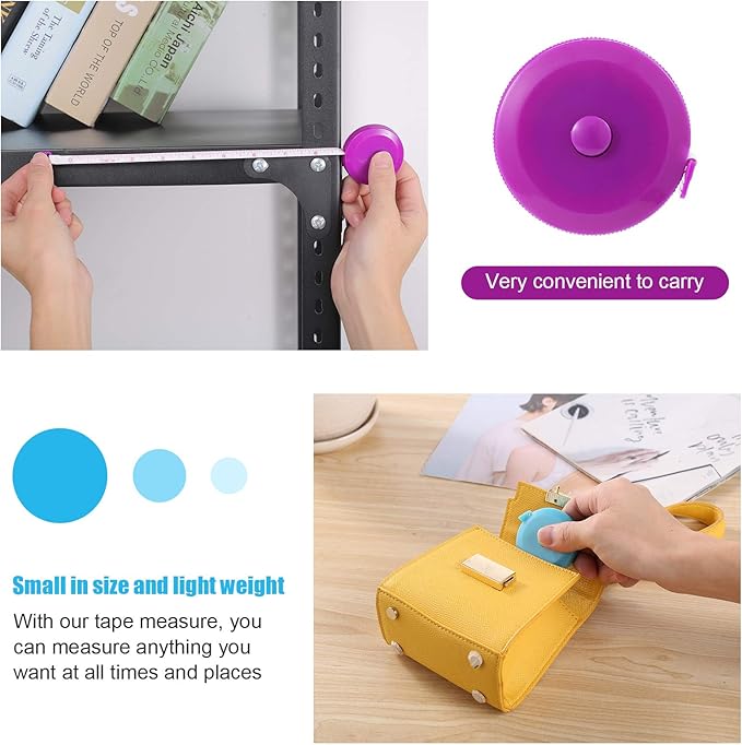Tape Measure Body Measuring Tape, Retractable 60 Inch Soft Mini Measuring Tape, Small Sewing Fabric Tape Ruler for Cloth Waist Medical Nursing Craft(10 Pack)