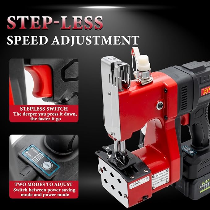 Battery Bag Sewing Closing Machine Brushless Motor Cordless Portable Bag Closer Stitcher Packing Machine