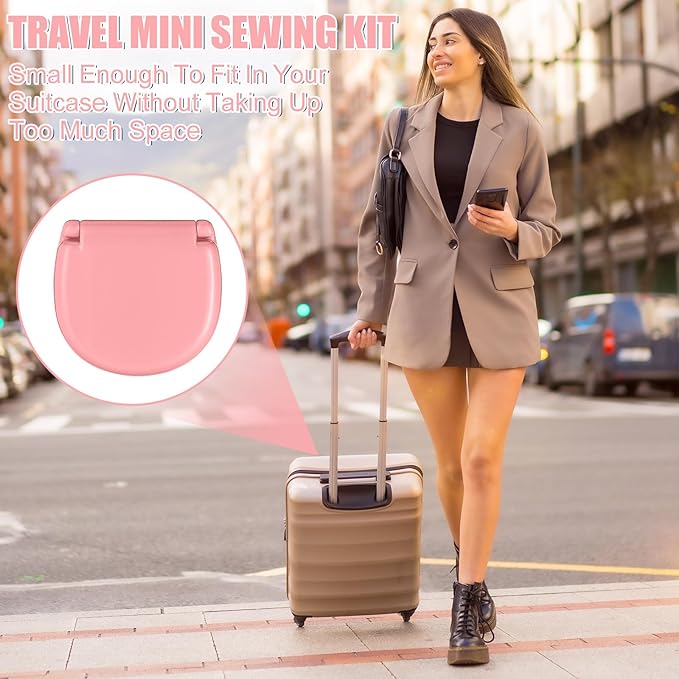 Oqqlin 30 Pcs Mini Travel Sewing Kit, Portable Small Sewing Kit Emergency Sew Repair Kits with Threads, Scissors, Needles, Needle Threader, Buttons for Beginner, Adults, Traveler for Hotel, Shop