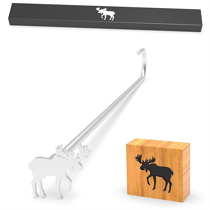 1.2" Custom Wood Branding Iron Personalized for Wood Working, Leather Hats, Steak, BBQ Brander & Bread Logo, Personalized Steak Branding Iron for Food (Small, 022# Moose)
