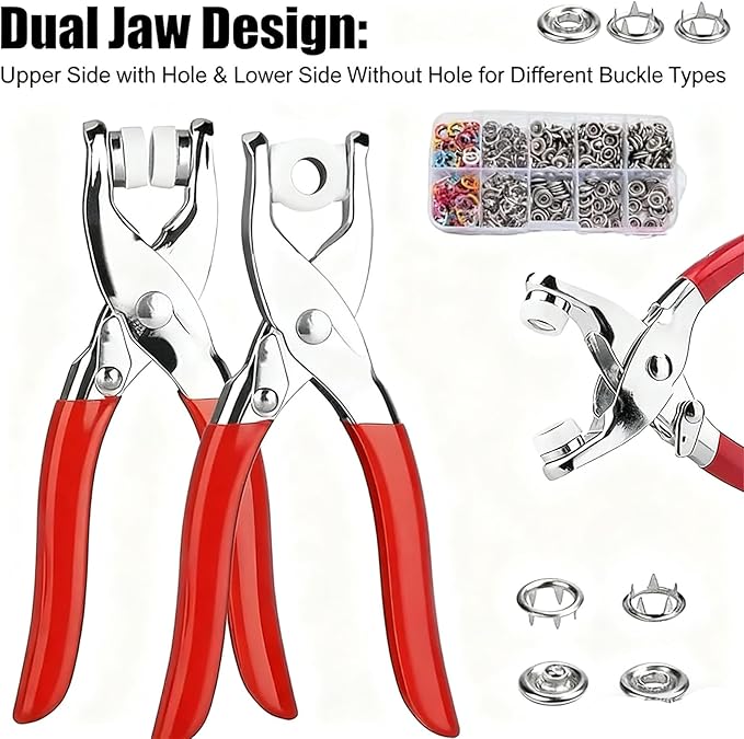 Sewing Kit with 100PCS Metal Buttons – Manual Pliers Tool Included, Complete DIY Sewing Set, Ideal for Repairs, Crafting, and Customizing Clothing, Easy-to-Use for Sewing Projects (1Set)