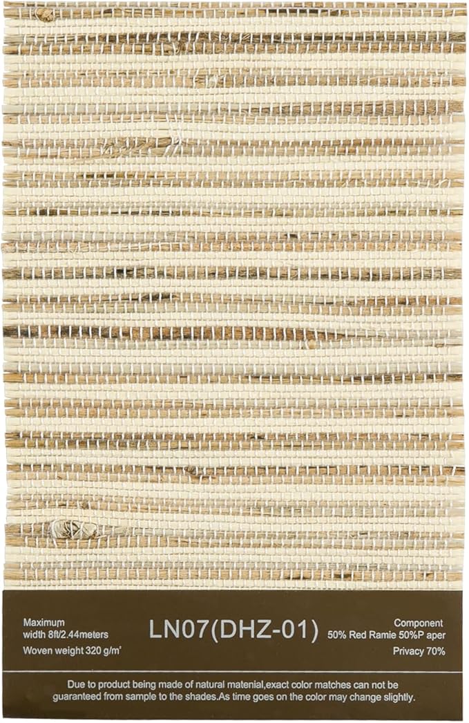 TWOPAGES Natural Woven Bamboo Shade Sample Booklet,10 Colors