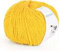 Katech Cotton Yarn for Crocheting-55% Cotton 45% Acrylic-4 Medium (Worsted)-Super Soft Milk Cotton Yarn-Great Crochet and Knitting Starter Kit for Colorful Craft（Yellow）