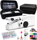 Handheld Sewing Machine for Beginners - Portable Cordless Mini Sewing Machine, Complete Sewing Kit & Accessories - Easy Electric Stitching for Home, Travel & DIY Repairs, White