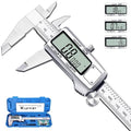 Kynup Digital Caliper, Caliper Measuring Tool, Micrometer Dial Vernier Caliper with Large LCD Screen, Full Turn Off, Stainless Steel, Switch from Inch Metric Fraction (6Inch/150MM)