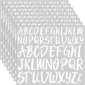 TaoBary 416 Pcs Christmas Letter Stickers 8 Sheets Alphabet Stickers 2 Size Vinyl Cursive Self-Adhesive Letter Personalized Decor for Scrapbooking Water Bottle Christmas Craft(2'', 3'',White)