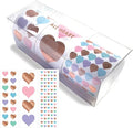 Mrs. Grossman's All Heart Gift Box with 3 Sticker Rolls Including Over 175 Heart Stickers in 3 Different Sizes - Premium Finish for Collecting, Scrapbooking and Decoration, Kids and Adults