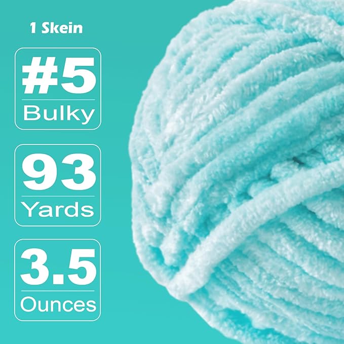 Soft Velvet Yarn Chenille Yarn for Crocheting and Knitting – Bulky (93 Yards/100g) - Polyester - Yarn for Blanket Amigurumi Weaving Crafts (Mixed Color 09, 4 Pack)