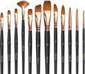 Artist Paint Brush Set，Assorted Shapes & Sizes for Acrylic, Watercolor, Oil, and Gouache, Perfect Artist Brushes for Kids, Adults Fabulous for Canvas & Fabric - for Beginners and Professionals (12)