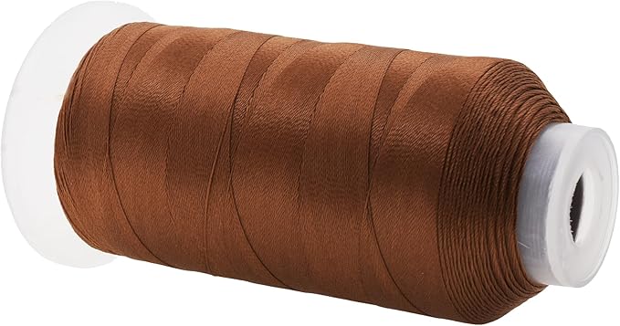Mandala Crafts Russet Brown Heavy Duty Thread - 1500 Yds Tex 90 Bonded Polyester Threads for Sewing Drapery, Jeans, Leather, Hair, Outdoor Marine Upholstery