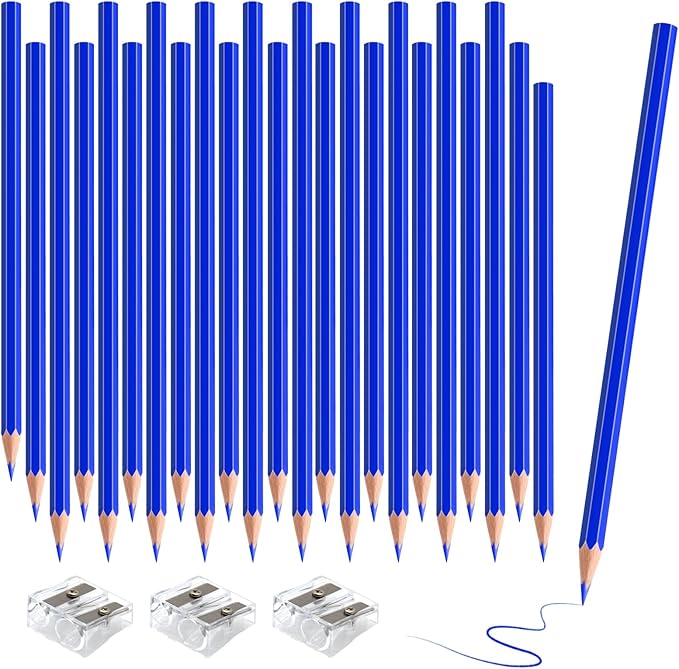 36 PCS Blue Colored Pencils, Pre-sharpened Professional Wooden Art Pencils Set for Artists Painting | Premium Drawing Sketching Supplies(Blue)