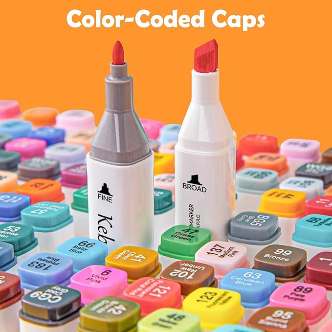Alcohol Based Art Markers Set 24 Color - Professional Double Sided Marcadores for Artist, Best Blendable Coloring Marker Pens for Adult - Coloring Books No Bleeding Illustration Drawing for Kids Gifts