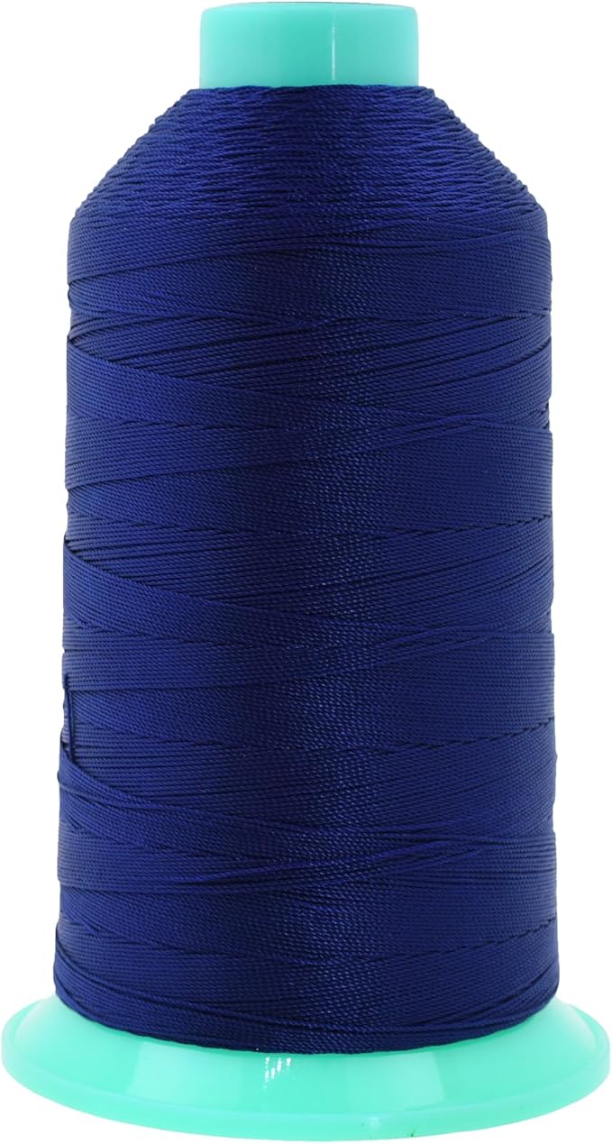 Mandala Crafts Size 138 420D T135 Bonded Nylon Thread - Dark Blue 1250 YDs Tex 135 Heavy Duty Sewing Threads for Leather, Jeans, Weaving, Outdoor Marine Upholstery