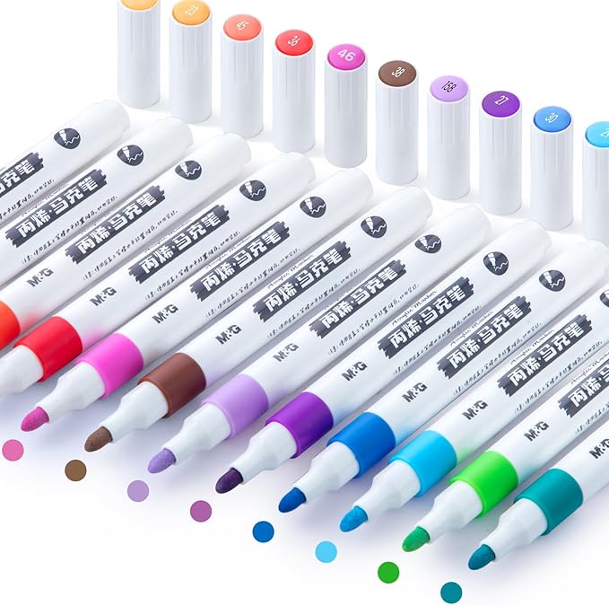 M&G 24 colors Acrylic Paint Pens Markers Stocking Stuffers, Paint Pens for Art Crafts Supplies, Stocking Stuffers, Christmas Gifts for artists