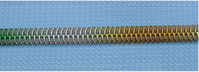 #5 Colorful Metallic Nylon Coil Zipper by Yard,Blue Zipper Tape Bulk 10 Yards with 25pcs Silver Pull for DIY Sewing Craft Bag YIGUANXIN