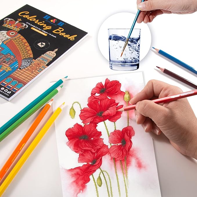 H & B 150PCS Drawing Pencils Set with Portable Zipper Bag – Professional Sketching & Art Supplies Kit with Sketchpad and Colored Pencils for Adults, Kids & Artists