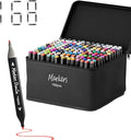 wyewye Alcohol Markers, 168 Colors Dual Tip Permanent Art Marker Set for Artists, Coloring Painting Supplies Sketch Drawing Pens for Adults, Holiday Present for Students (Black)