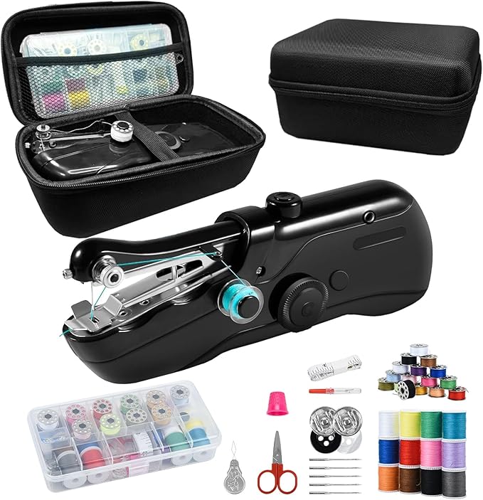 Handheld Sewing Machine, Beginner's Sewing kit with Storage, Two Power Supply Modes, Electric Switch, Simple Operation, Portable mini, Beginner's Sewing Machine.Black