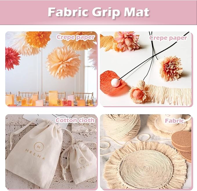 HTVRONT Fabric Grip Cutting Mats, 2 Pack Cutting Mat 12x12 Compatible with Cricut Maker 3/Maker 4/Maker/Explore 3/4/Air 2/One, Fabric Adhesive Sticky Quilting Cutting Mats Replacement Accessories