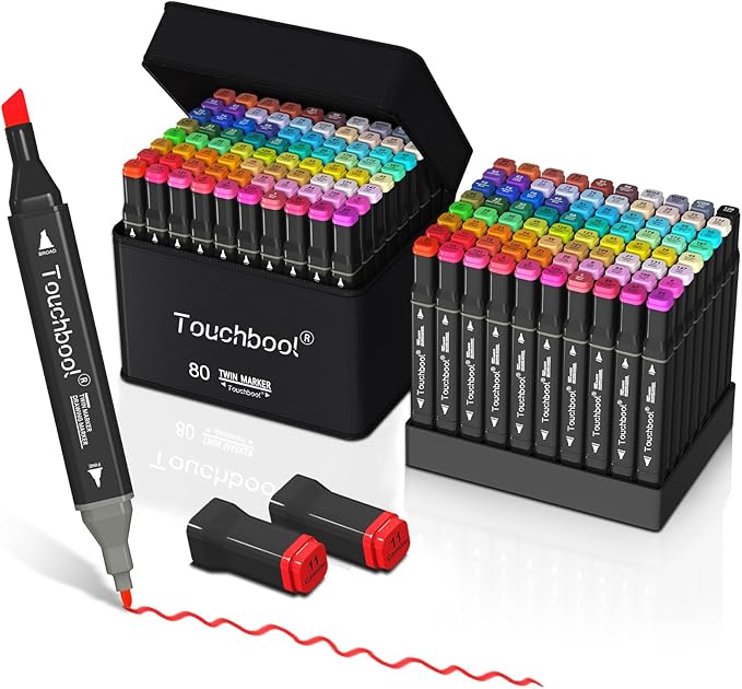80 Color Alcohol Markers,Dual Tip Art Marker Pen, Classic Series Alcohol Felt Permanent Markers, Animation Art Sketch Sketching, Alcohol-based Markers