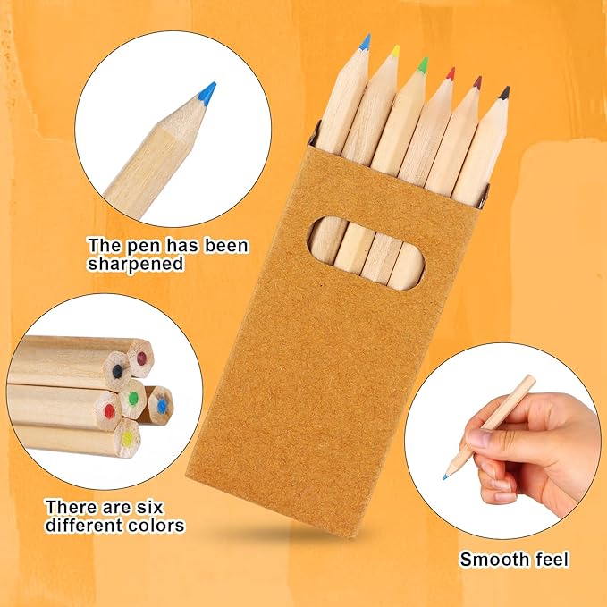 200Packs/1200Pcs Colored Pencils Bulk Mini Drawing Pencils Set for Kids, 3.5inch Short Fat Color Pencils for Adult Coloring Books, Classroom School Drawing Birthday Wedding Party Favors (1200)
