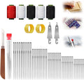 60Pcs Big Eye Stainless Steel Sewing Needles Kit, Stainless Steel Needles for Hand Sewing, with Threaders, Thimbles & Seam Ripper, Travel Sewing Kit for Adults Beginners, Quilting Embroidery Supplies