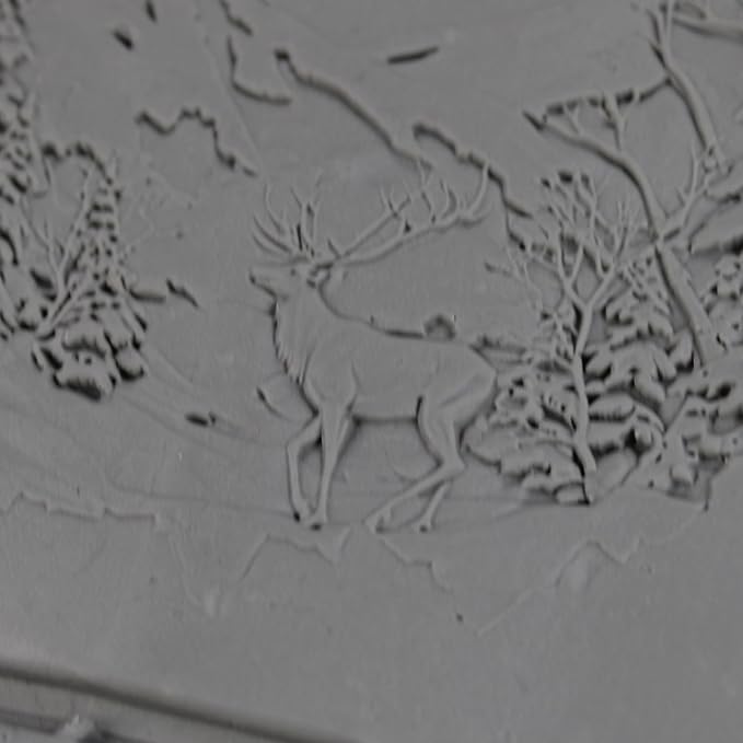 Winter Stag Clay Texture Roller (4") - Winter Set #01 - Embossing Pattern Roller for Polymer & Ceramic Clay, Pottery & Crafts