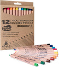 Koala Tools - Bear Claw Colored Pencils for Adults and Kids, Water Soluble Color Pencils with Triangular Grip for Art and Shading, Large Coloring Pencils, Pack of 12