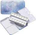 MEEDEN Empty Watercolor Paint Palette: Travel Water Color Palette Tin with 12 Half Pans - Portable Metal Palette Tin Box (Galaxy)