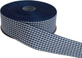 Gingham Ribbon 50 Yard Each Roll 100% Polyester Woven Edge (1/1-2" x 50 Yards, Dark Blue)