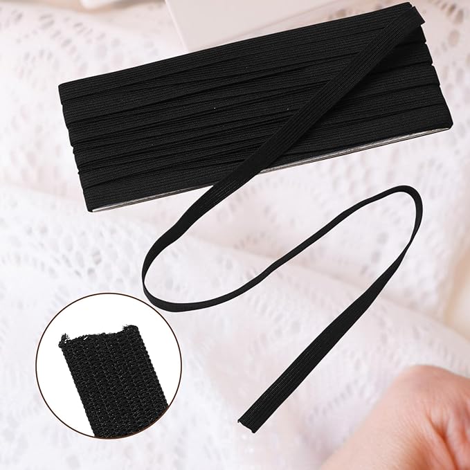 Shappy Elastic for Sewing Knit Elastic Band (1/2 Inch X 11 Yards,Black)
