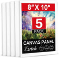 ESRICH Canvas Boards for Painting, 5 Pack Canvases for Painting 8x10 Cotton Primed Acid Free Blank Canvas Panels for Oil Paint, Watercolor, Acrylic Paint, Gouache and Tempera.