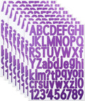 1 1/2 Inch Letter Stickers, 544 Pieces Alphabet Number Symbol Stickers for Scrapbooking, Sign, Water Bottle, Self-Adhesive Vinyl Letter Sticker Decals for Arts&Crafts - 8 Sheets Purple