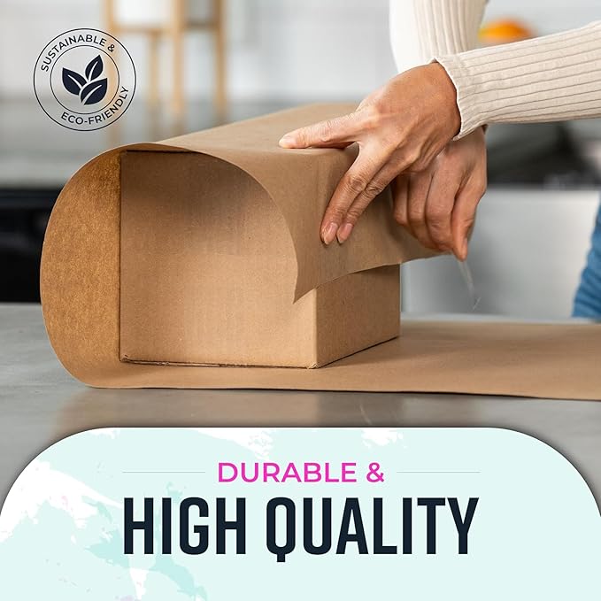Bryco Goods 18” x 14400 (1200 ft) Large Brown Kraft Paper Roll for Packing, Moving, Shipping, Wrapping, Void Fill, Floor Protection & Crafts - Made in USA